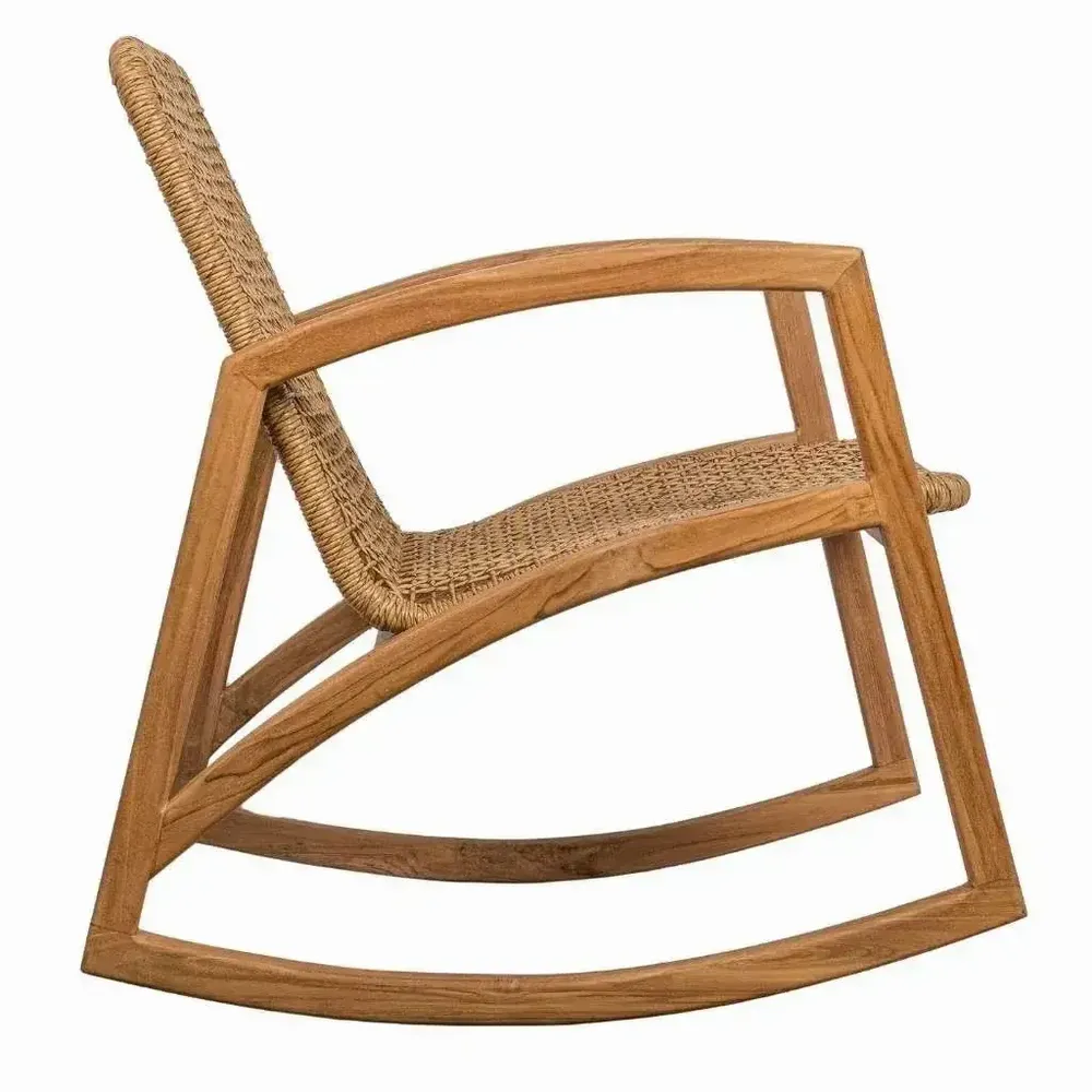Armchairs - Outdoor/indoor rocking chair in teak and rope - ANNA - HYDILE
