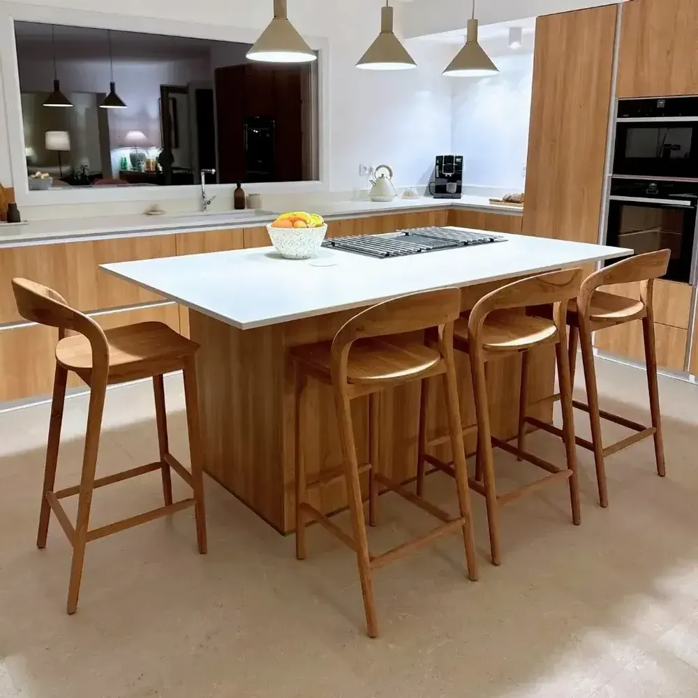 Chaises - Chaise haute de bar en teck - LUCIE - HYDILE