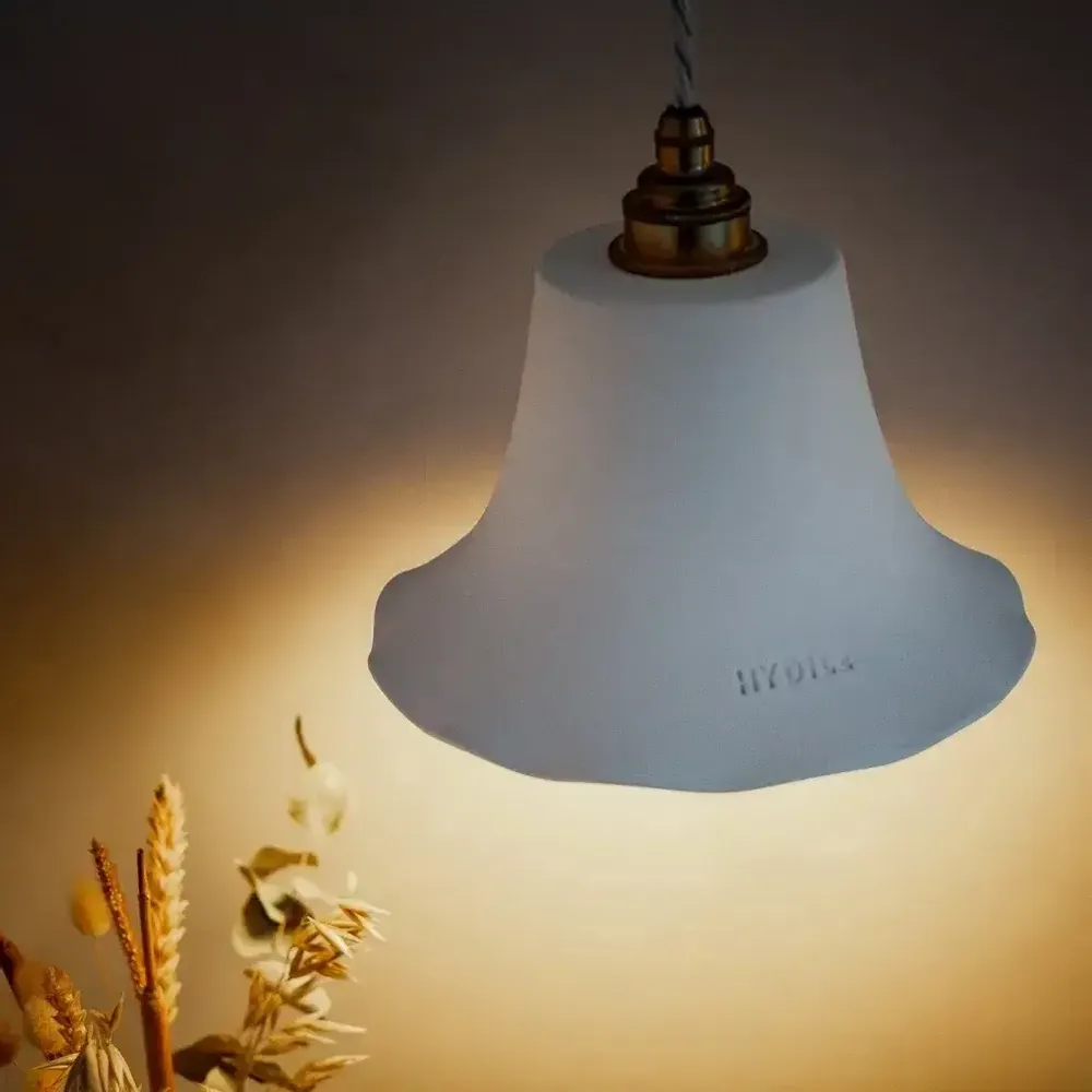 Hanging lights - White terracotta pendant light - ELODIE - HYDILE