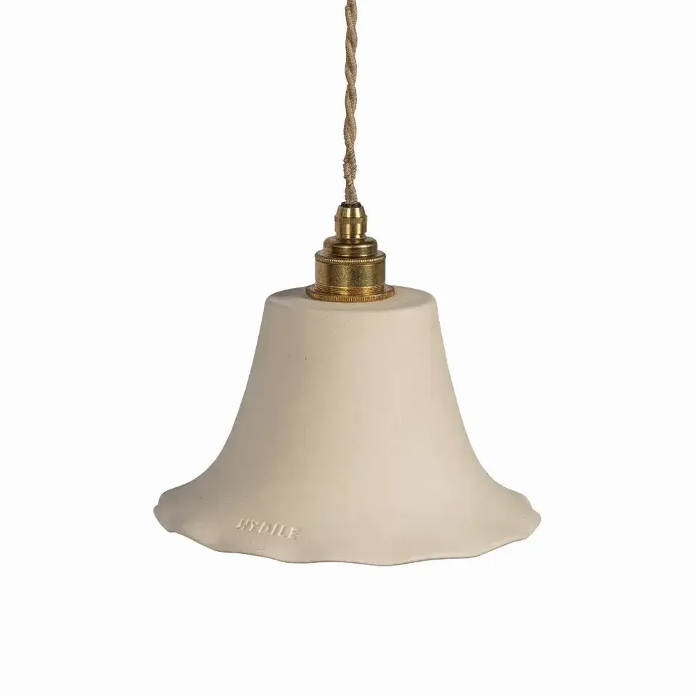 Hanging lights - White terracotta pendant light - ELODIE - HYDILE