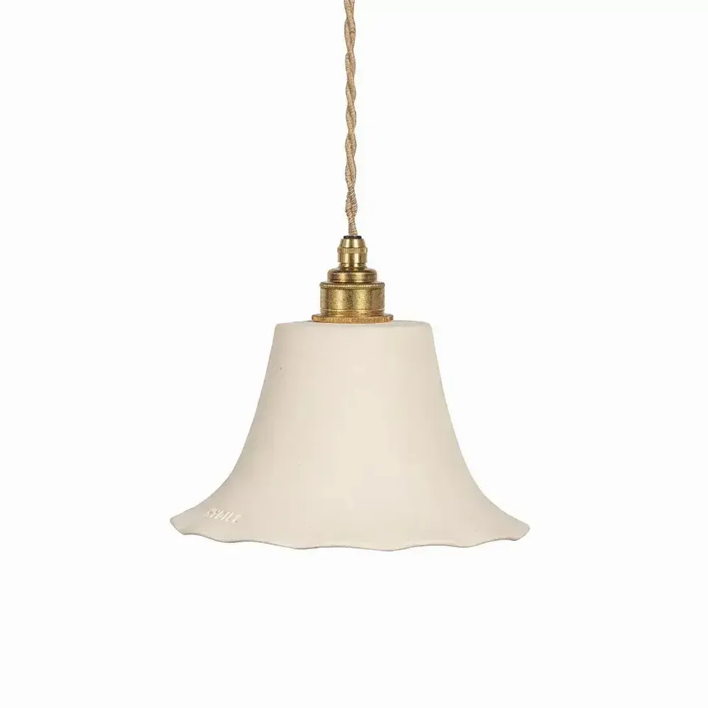 Hanging lights - White terracotta pendant light - ELODIE - HYDILE