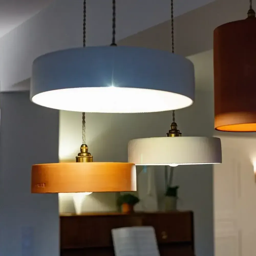 Hanging lights - White terracotta pendant light - MICHELE M - HYDILE