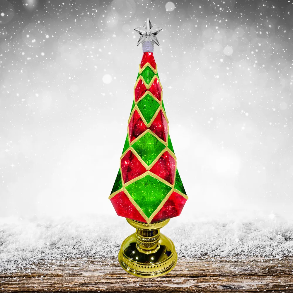 Other Christmas decorations - Christmas LED Glitter Tree – Geometric Pattern with Warm White Glow (DC Option) - BLUE STAR B.V.