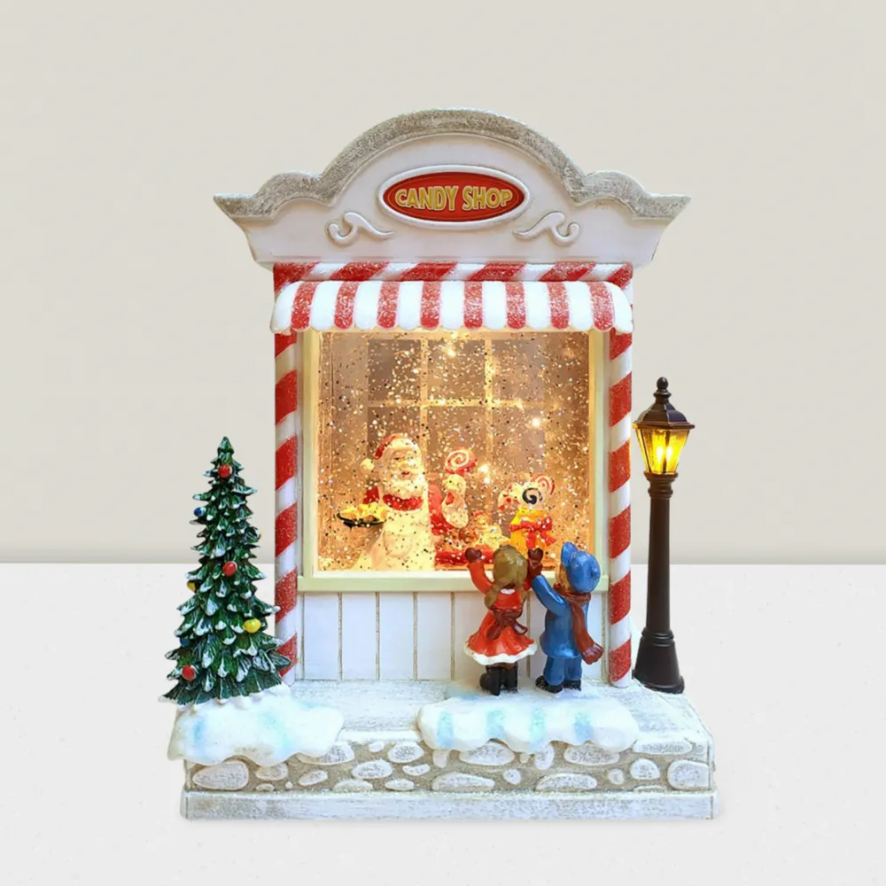 Other Christmas decorations - Christmas LED Candy Shop Scene – Santa & Children (Warm White LED & Music) – DC Option - BLUE STAR B.V.