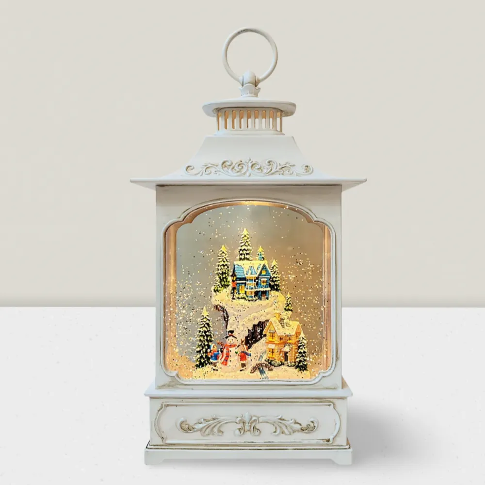 Other Christmas decorations - Christmas LED Lantern Snow Globe – Winter Village Scene (Warm White LED & Music) – DC Option - BLUE STAR B.V.