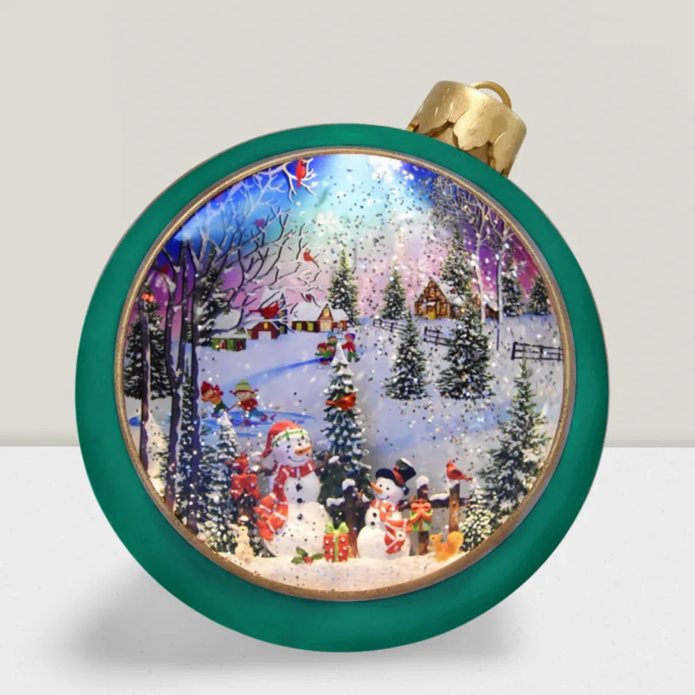 Other Christmas decorations - Christmas LED Ornament Snow Globe – Winter Snowman Village Scene (Warm White LED & Music) – DC Option - BLUE STAR B.V.