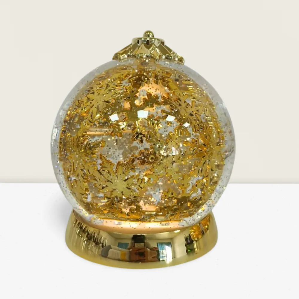 Other Christmas decorations - Christmas LED Glitter Ornament – Golden Snowflake Design (Warm White LED) – Timer & DC Option - BLUE STAR B.V.