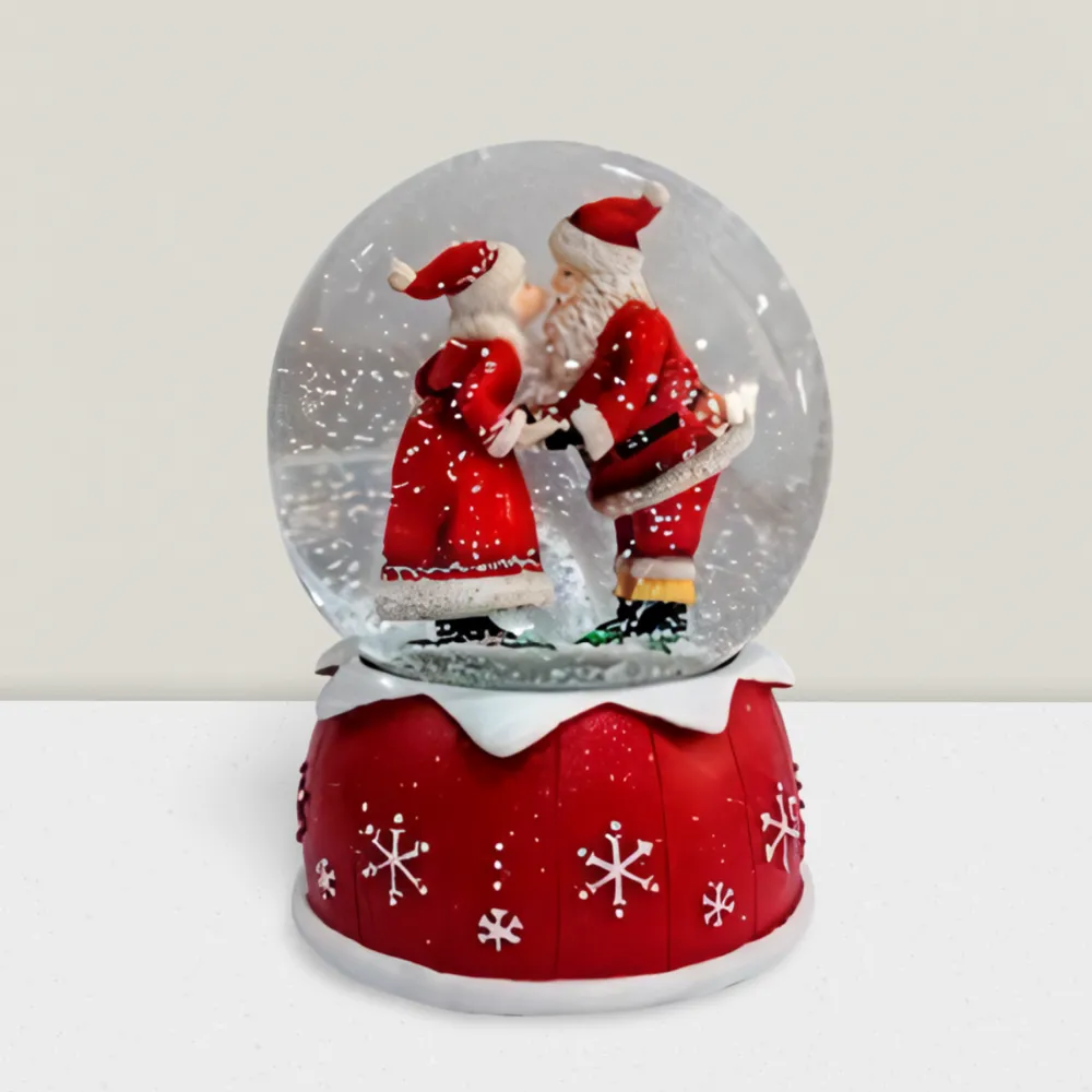Autres décorations de Noël - Boule à Neige Musicale de Noël – Père Noël & Mère Noël S’Embrassant - BLUE STAR B.V.