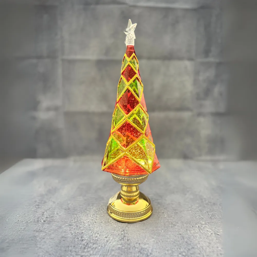 Other Christmas decorations - Christmas LED Glitter Tree – Geometric Pattern with Warm White Glow (DC Option) - BLUE STAR B.V.