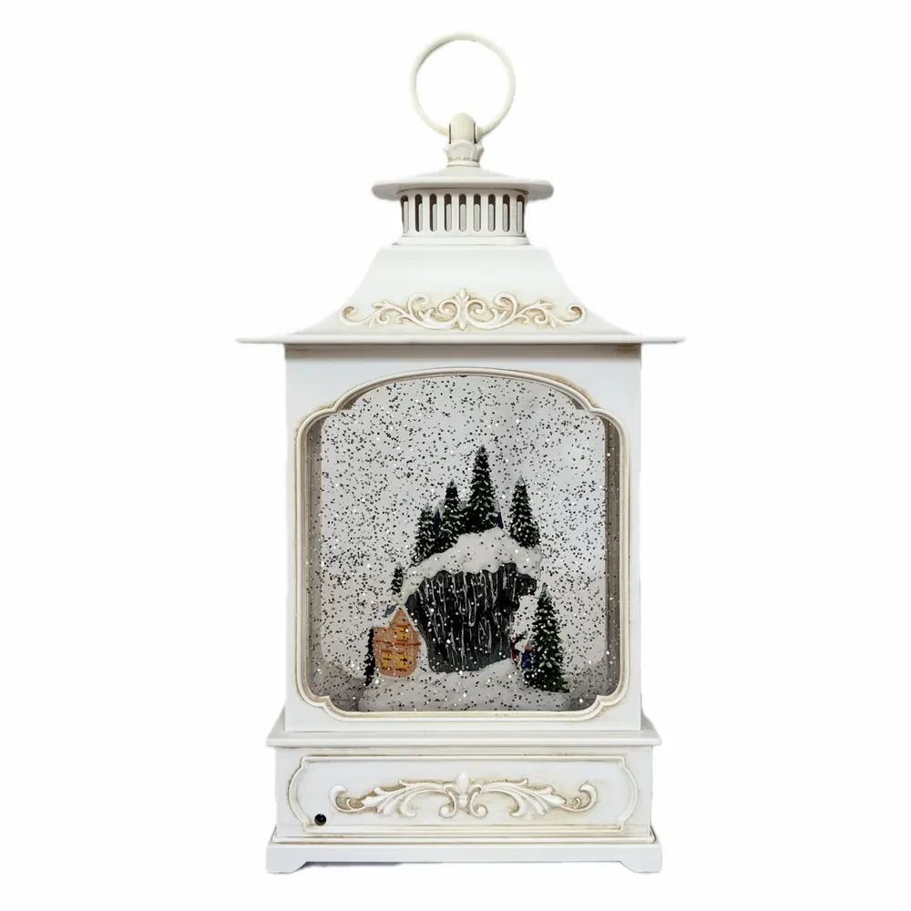 Other Christmas decorations - Christmas LED Lantern Snow Globe – Winter Village Scene (Warm White LED & Music) – DC Option - BLUE STAR B.V.