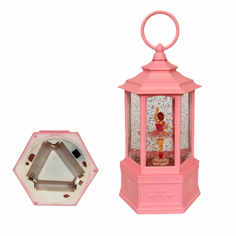 Other Christmas decorations - LED Lantern Snow Globe – Pink Ballerina Design (Warm White LED) – Timer & DC Option - BLUE STAR B.V.