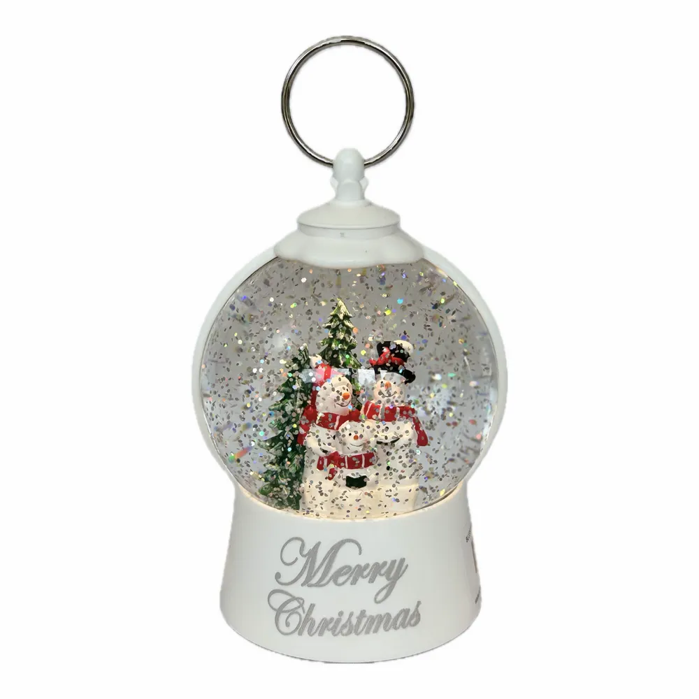 Other Christmas decorations - Christmas LED Snow Lantern – Snowman Family Scene (White “Merry Christmas” Design) – Warm White LED – Timer & DC Option - BLUE STAR B.V.
