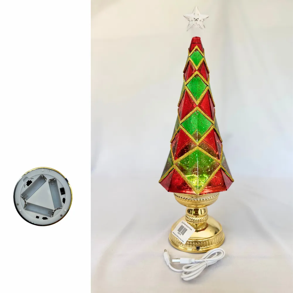 Other Christmas decorations - Christmas LED Glitter Tree – Geometric Pattern with Warm White Glow (DC Option) - BLUE STAR B.V.