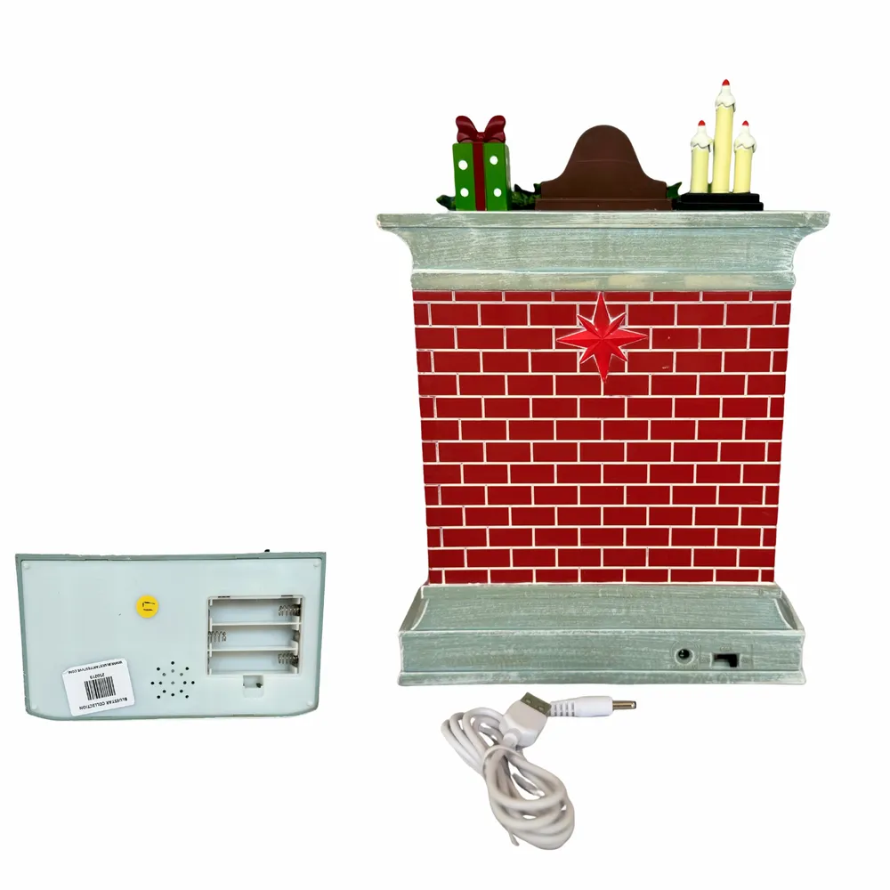 Other Christmas decorations - Christmas LED Fireplace Scene – Santa & Child by the Tree (Warm White LED & Music) – DC Option - BLUE STAR B.V.