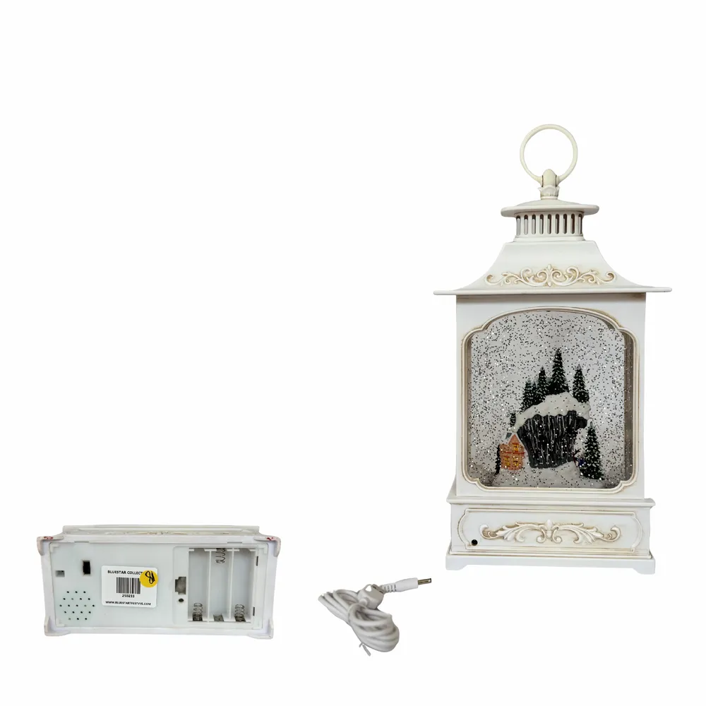 Other Christmas decorations - Christmas LED Lantern Snow Globe – Winter Village Scene (Warm White LED & Music) – DC Option - BLUE STAR B.V.