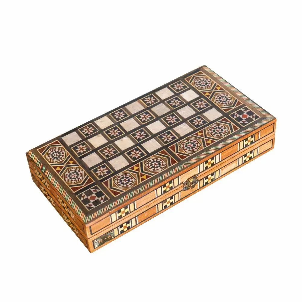 Gifts - Lemon Tree Backgammon & Chess Small Set - MAISON ROSHI - LUXURY ENTERTAINMENT CABINETS
