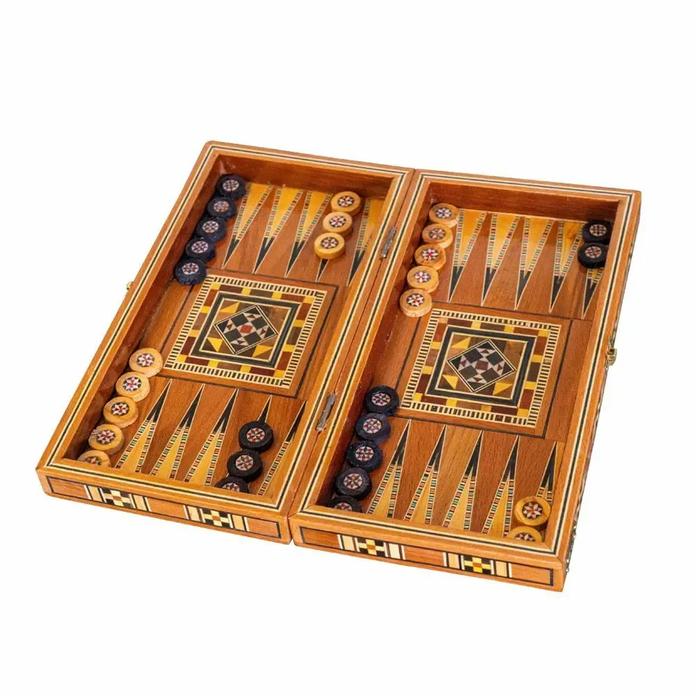 Gifts - Lemon Tree Backgammon & Chess Small Set - MAISON ROSHI - LUXURY ENTERTAINMENT CABINETS