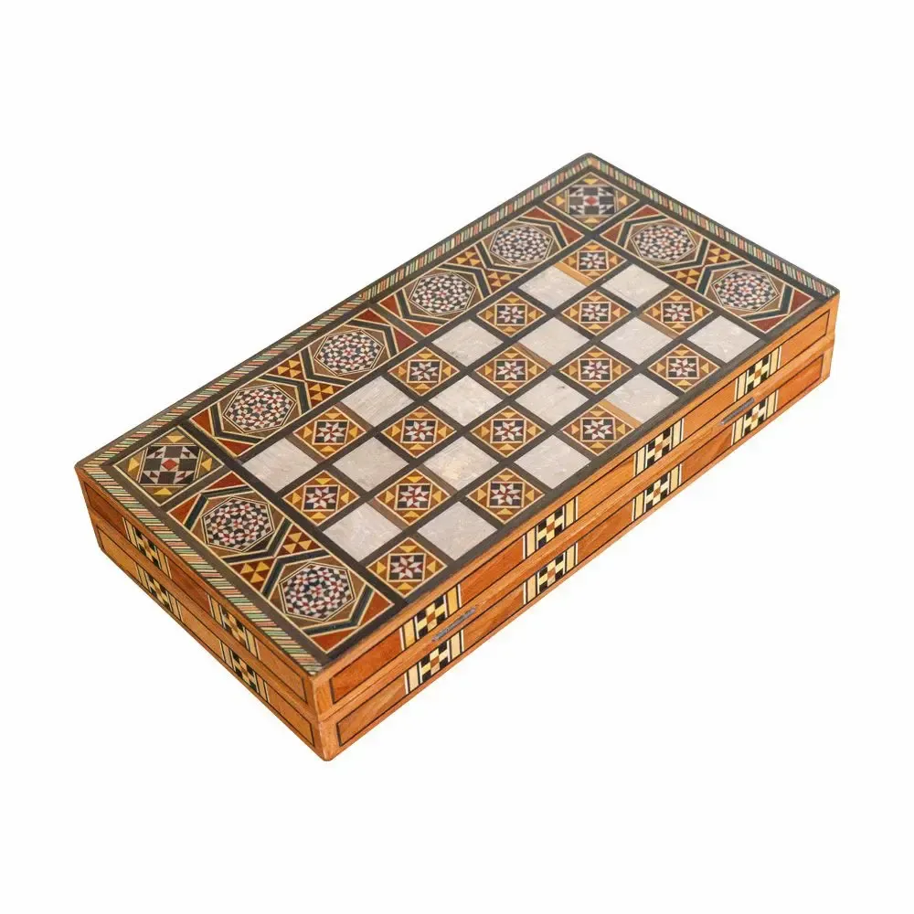 Gifts - Lemon Tree Backgammon & Chess Medium Set - MAISON ROSHI - LUXURY ENTERTAINMENT CABINETS