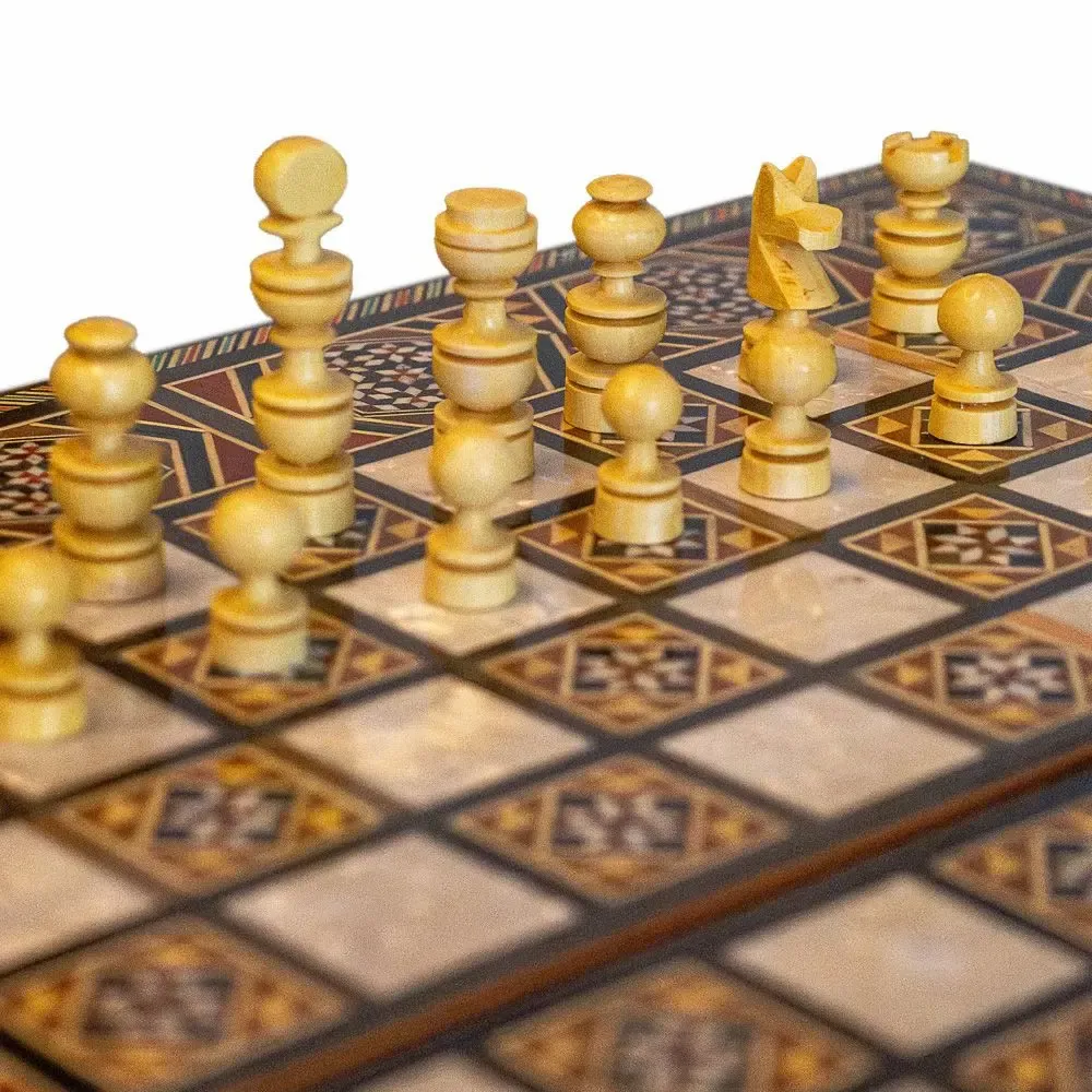 Gifts - Lemon Tree Backgammon & Chess Medium Set - MAISON ROSHI - LUXURY ENTERTAINMENT CABINETS