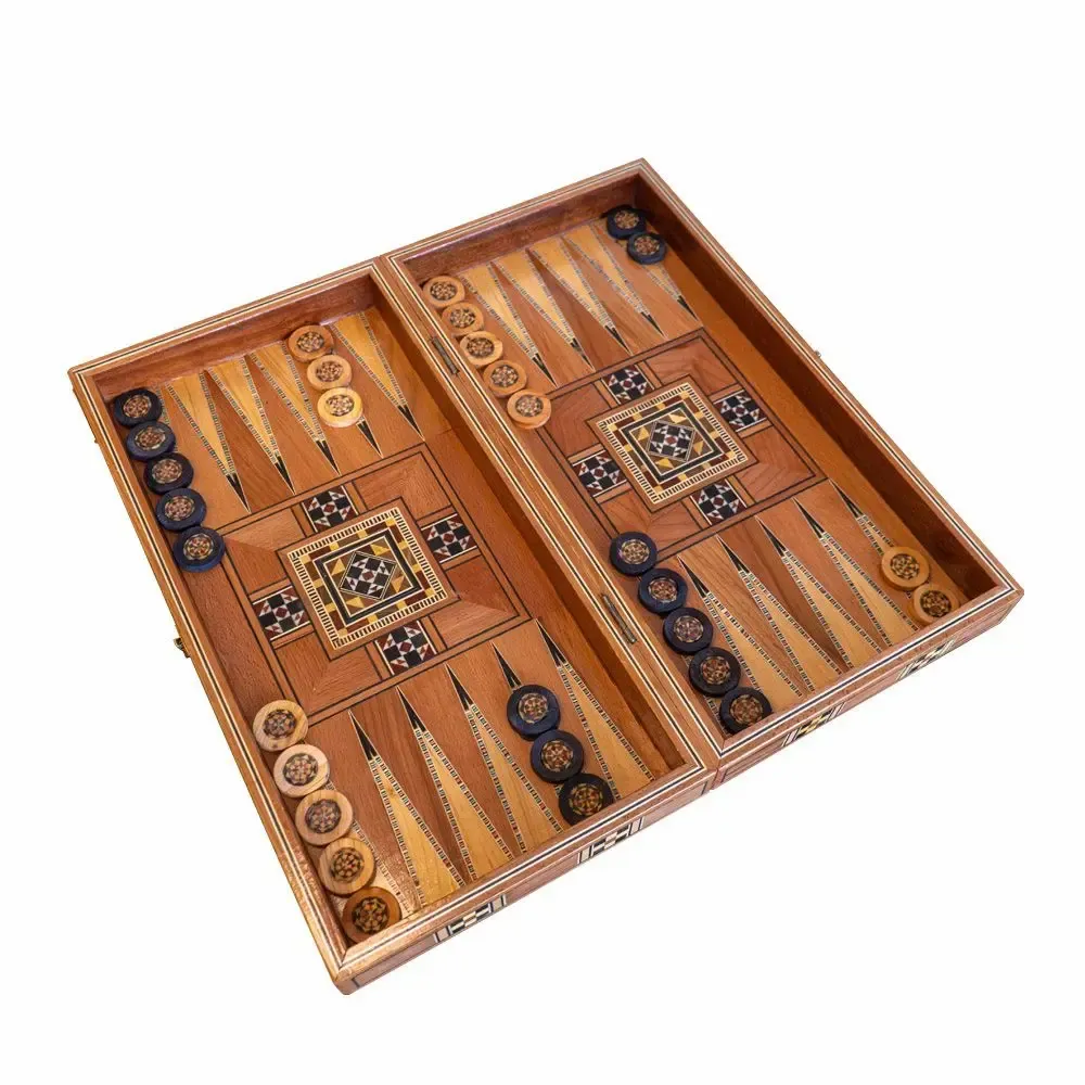 Gifts - Lemon Tree Backgammon & Chess Large Set - MAISON ROSHI - LUXURY ENTERTAINMENT CABINETS