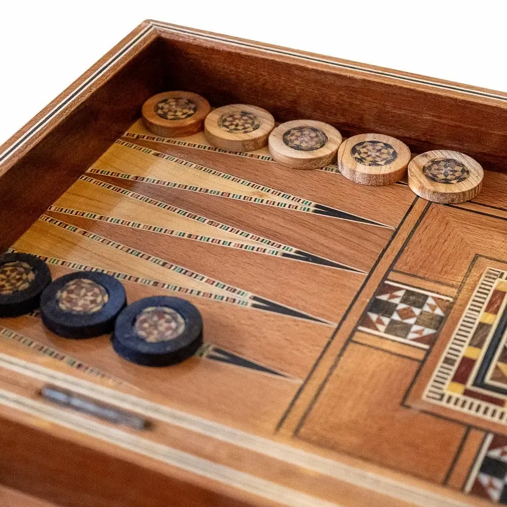 Gifts - Lemon Tree Backgammon & Chess Large Set - MAISON ROSHI - LUXURY ENTERTAINMENT CABINETS