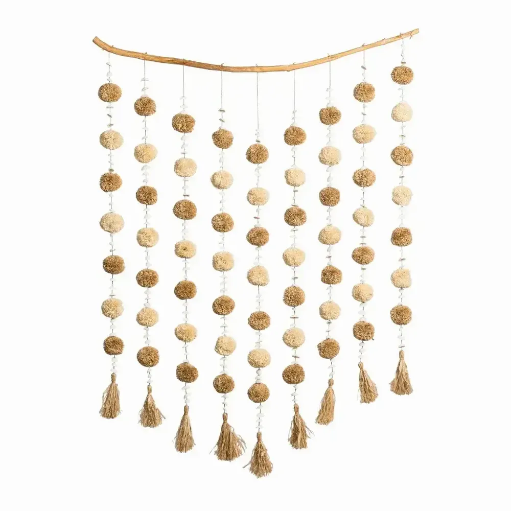 Other wall decoration - Wall decoration with pompoms and shells - POM - HYDILE