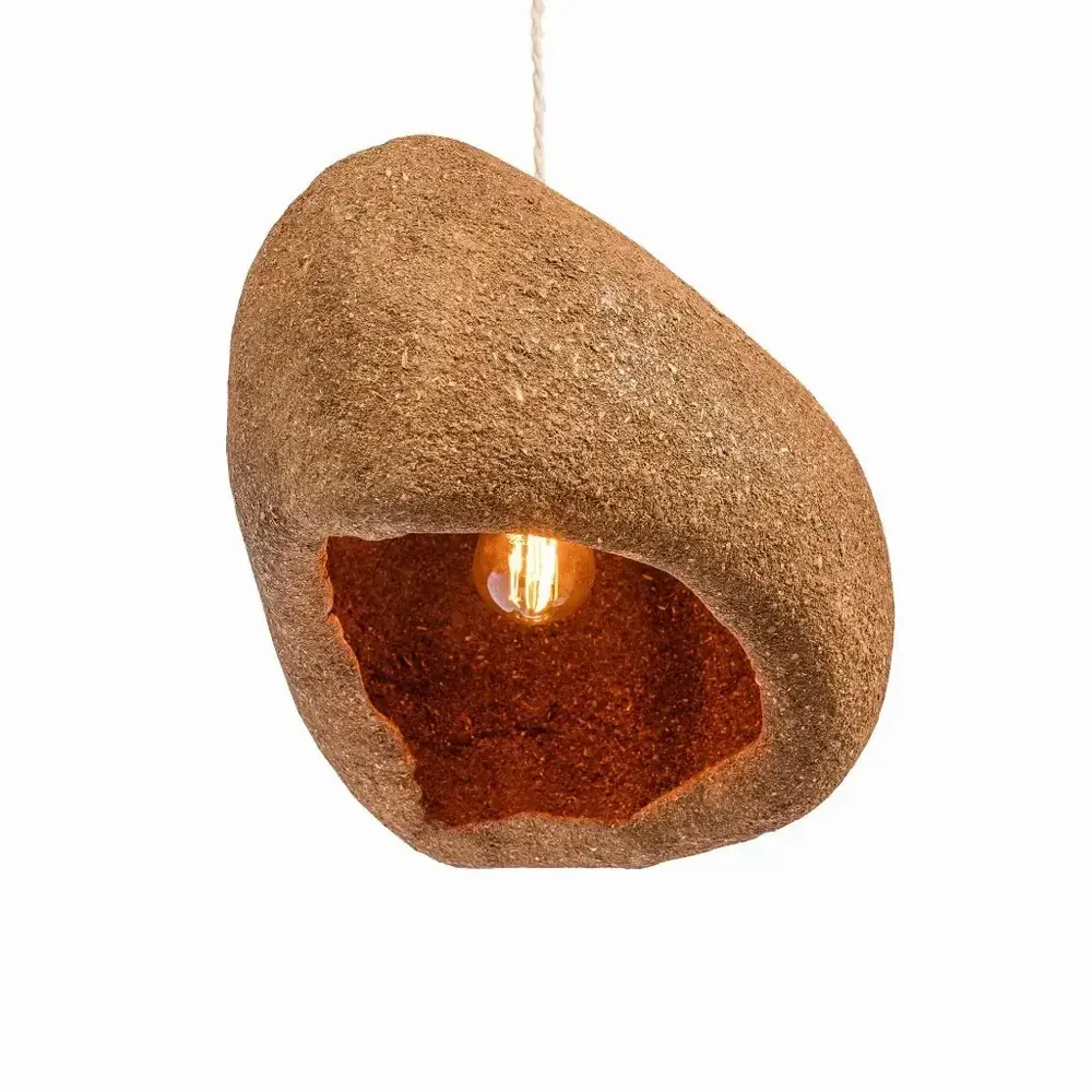 Hanging lights - Teak sawdust pendant light - OSLO S - HYDILE
