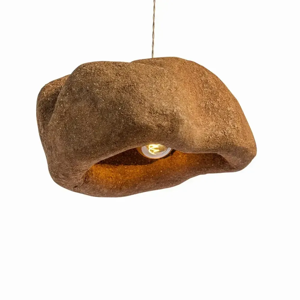 Hanging lights - Teak sawdust pendant light - OSLO M - HYDILE