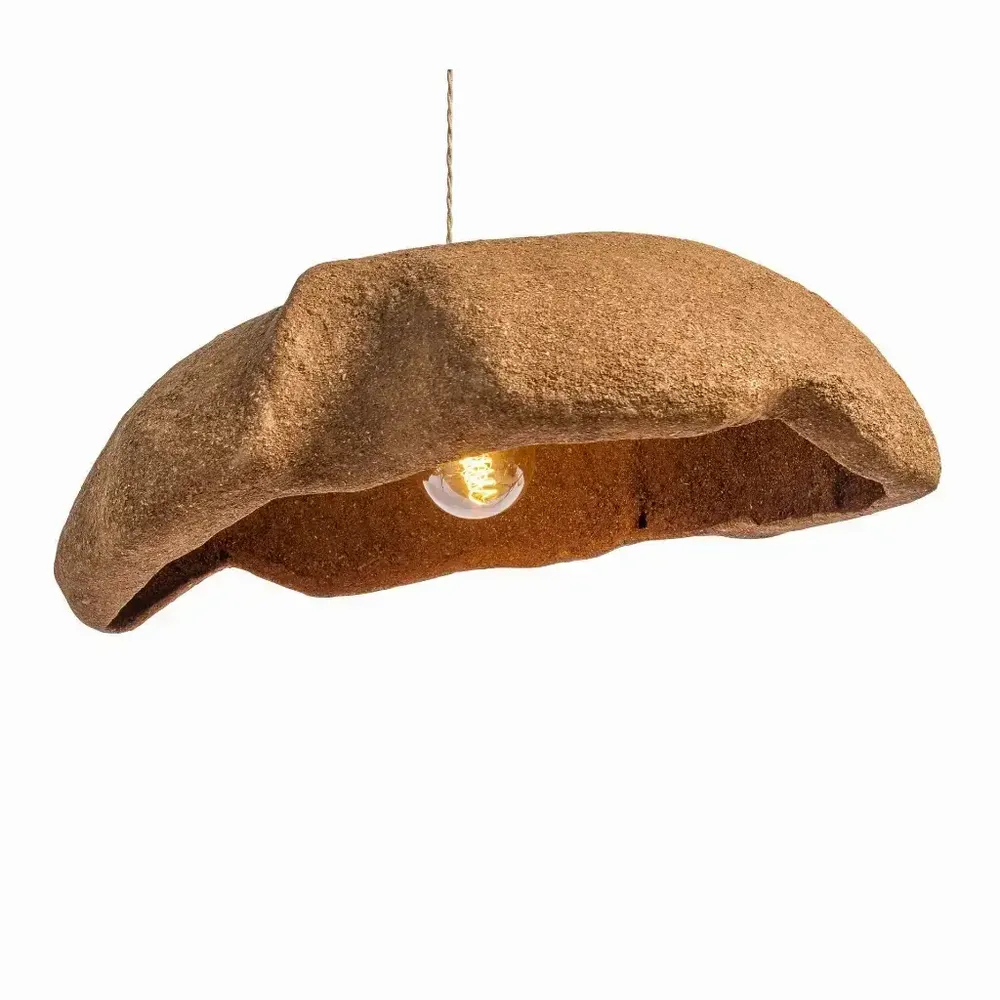 Hanging lights - Teak sawdust pendant light - OSLO L - HYDILE