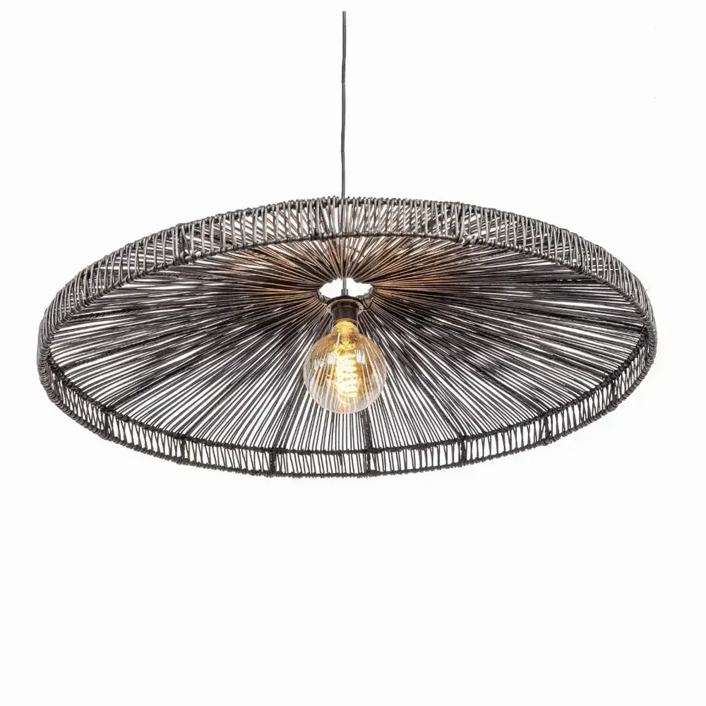 Hanging lights - Black rattan pendant light - ESSO XL - HYDILE