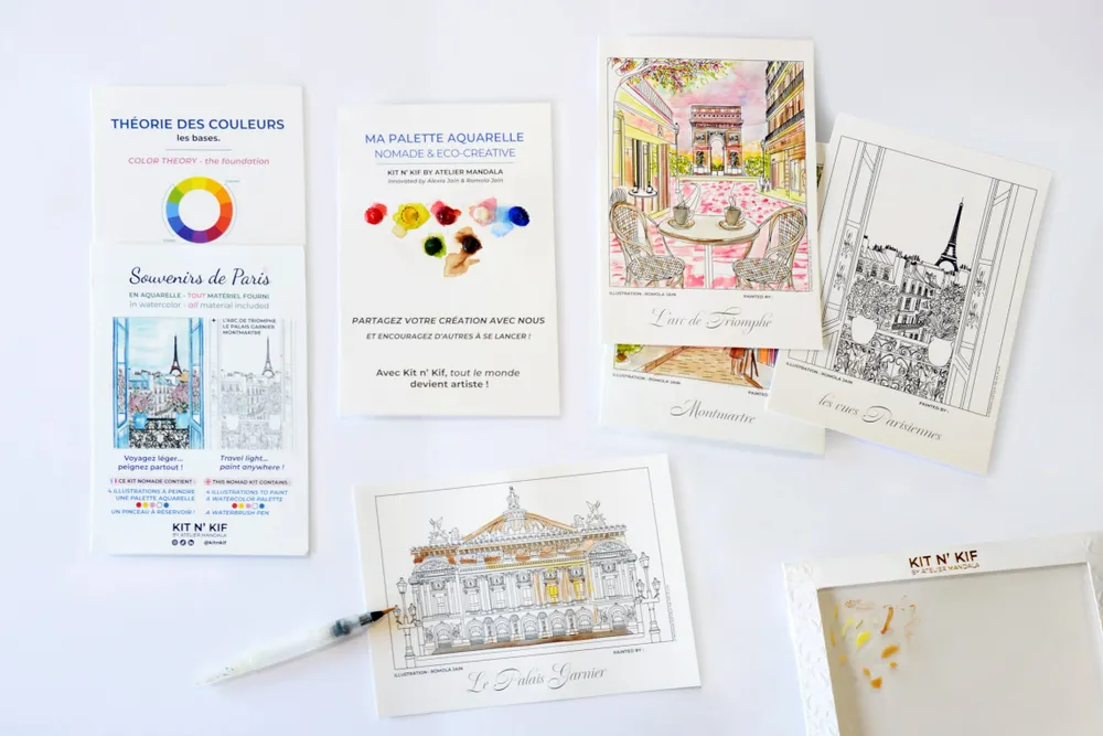 Gifts - Nomad Watercolor Kit - Souvenirs of Paris (all included) | Kit n' Kif - ATELIER MANDALA