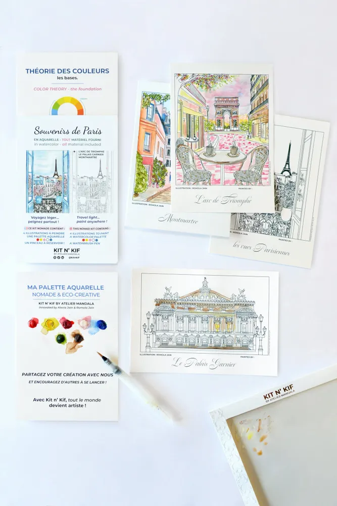 Gifts - Nomad Watercolor Kit - Souvenirs of Paris (all included) | Kit n' Kif - ATELIER MANDALA