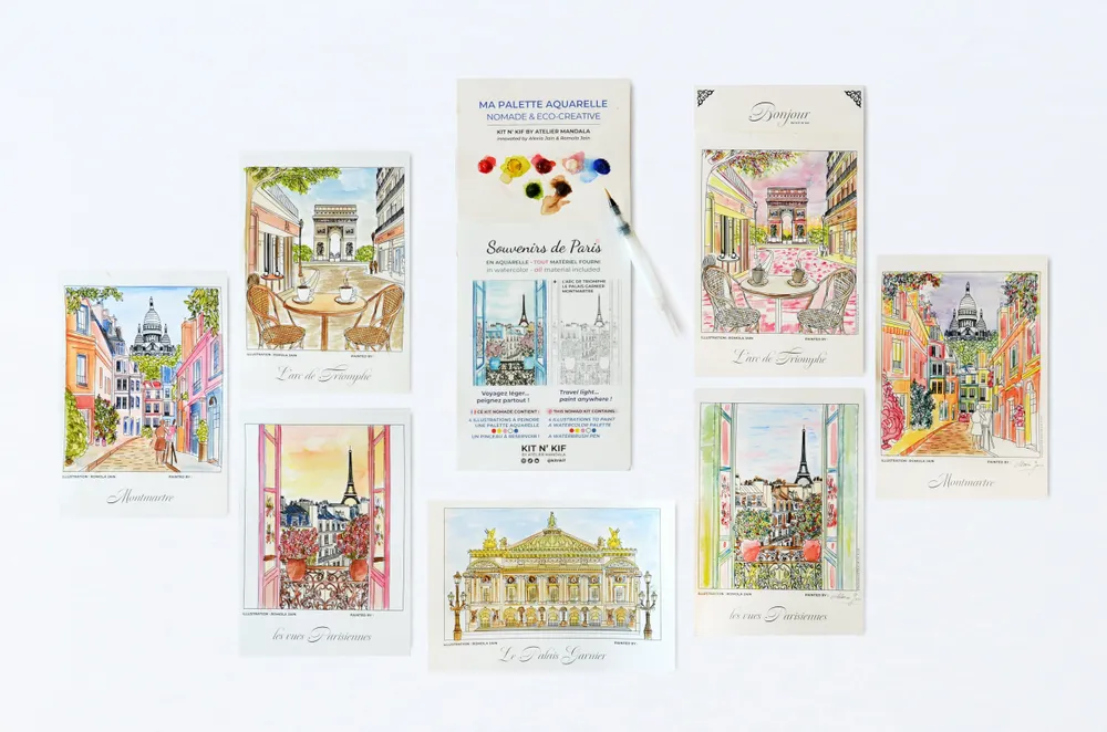Gifts - Nomad Watercolor Kit - Souvenirs of Paris (all included) | Kit n' Kif - ATELIER MANDALA