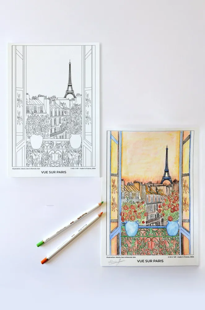 Cadeaux - Affiche à Peindre A4 – Vue sur Paris (beaux-arts) | kit n’ kif ® - ATELIER MANDALA