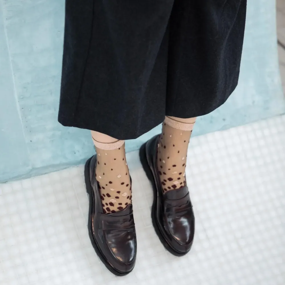 Gifts - NakaMeguro Bordeaux 36-38 : polka-dot transparent socks - ATELIER ST EUSTACHE