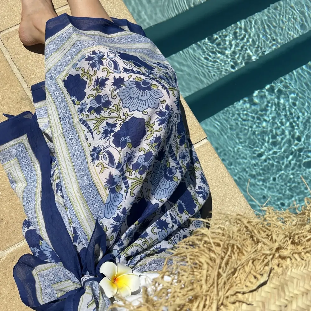 Sarongs - Blockprinted cotton veil - MAISON LILO