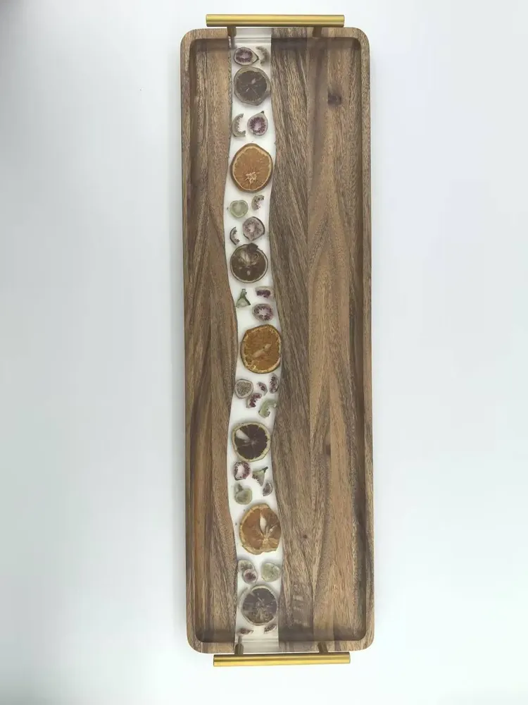 Plats et saladiers - Plateau de service avec inserts en résine et motifs de fruits - SINOWAY MANUFACTURE LIMITED