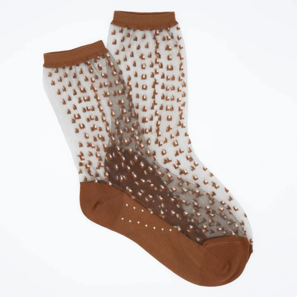 Gifts - Crescent Dunes Brune 39-41 : polka-dot transparent socks - ATELIER ST EUSTACHE