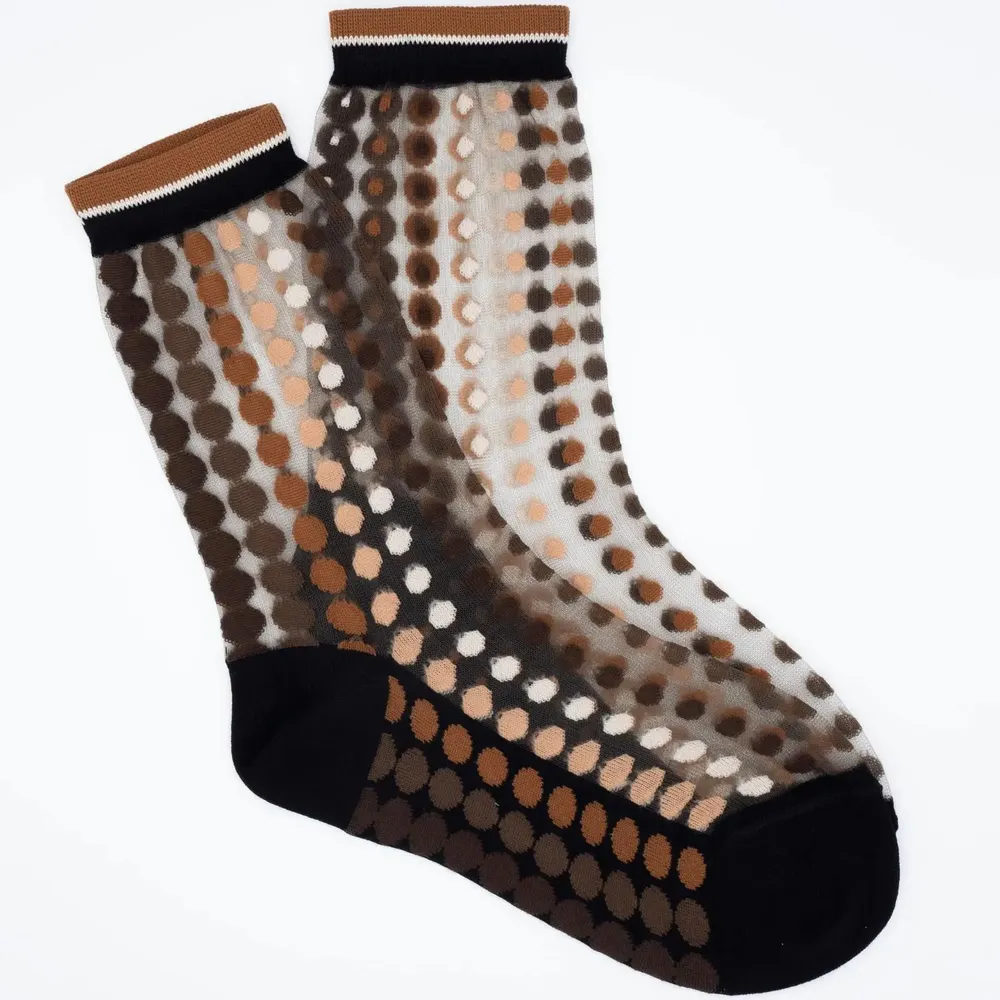 Cadeaux - Vetrata Brune 36-38 : chaussettes transparentes à pois colorés - ATELIER ST EUSTACHE
