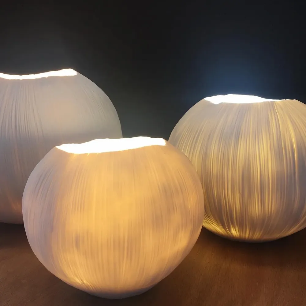 Céramique - Lampe à poser Luna et Chrysalis - ATELIER SUR LA RIVIERE - SYLVAIN FEZZOLI
