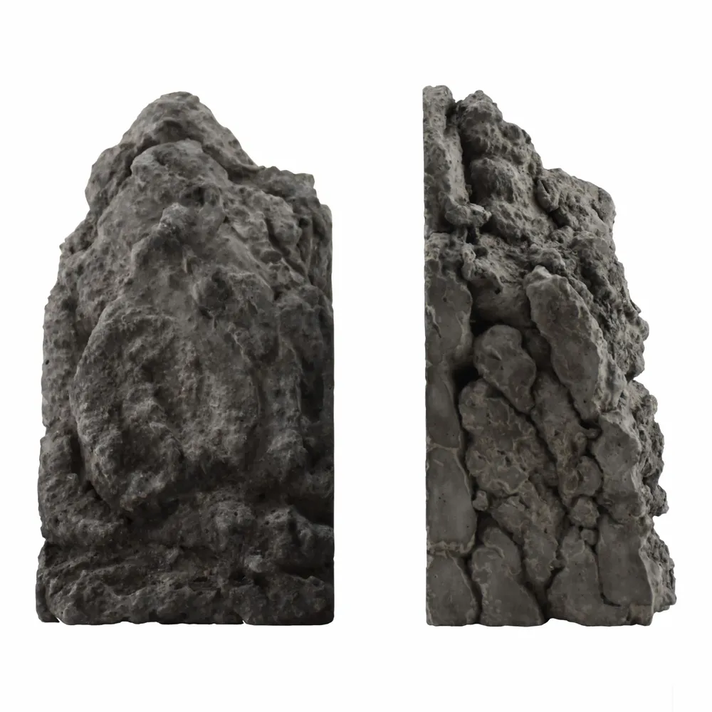 Sculptures, statuettes and miniatures - Catharsis Bookends – Set of Two Stone Sculptures, Ash Black - COKI