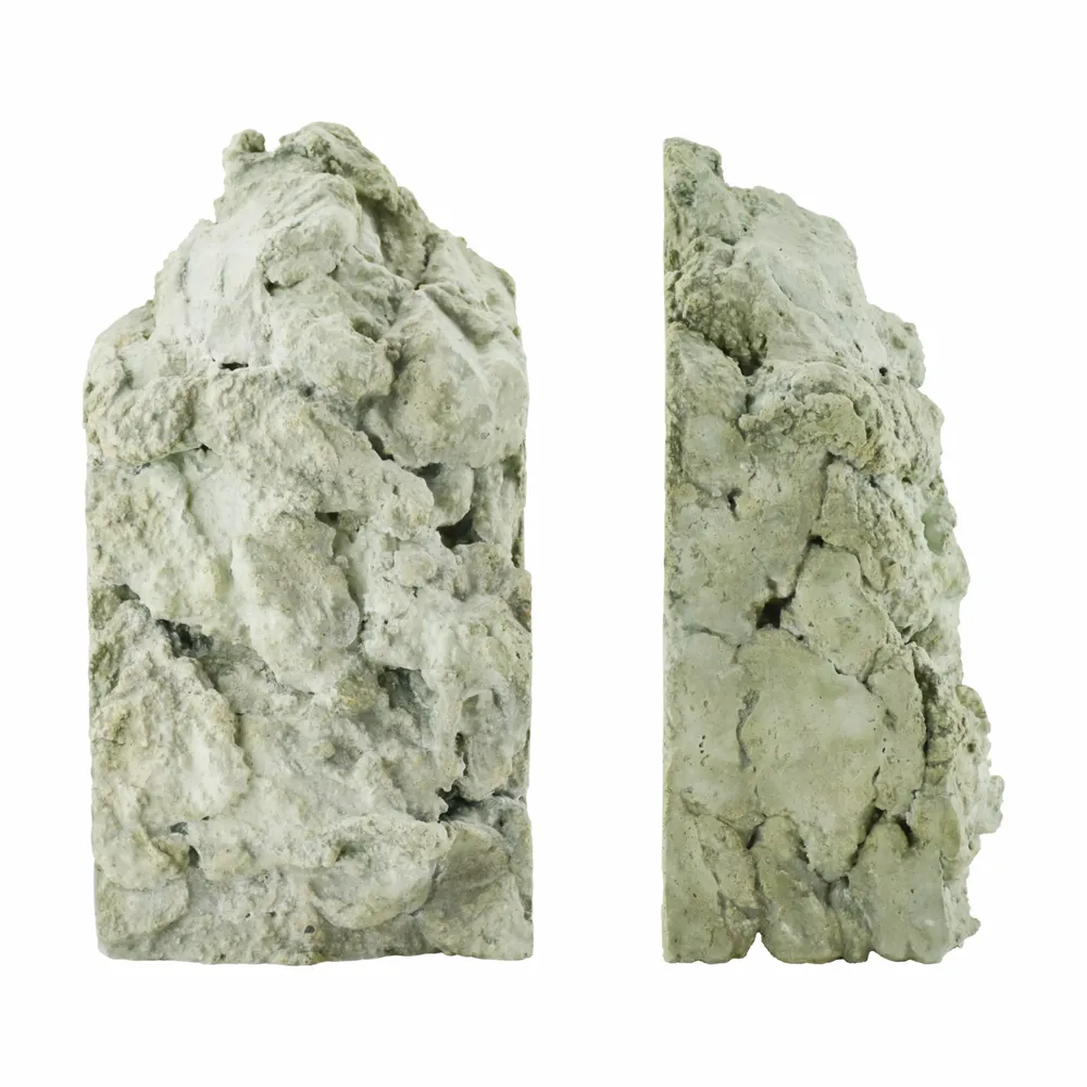 Sculptures, statuettes and miniatures - Catharsis Bookends – Set of Two Stone Sculptures, Sage Green - COKI
