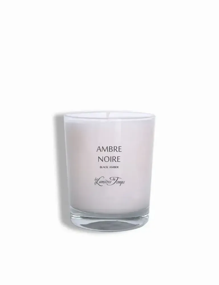 Candles - 180g Black Amber Vegetable Candle - LES LUMIERES DU TEMPS