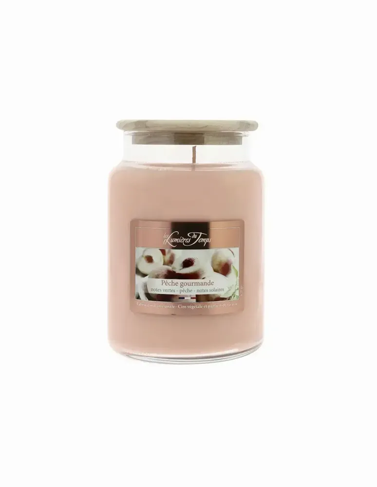 Candles - Colored Wax Candle 670 g Gourmet Peach - LES LUMIERES DU TEMPS