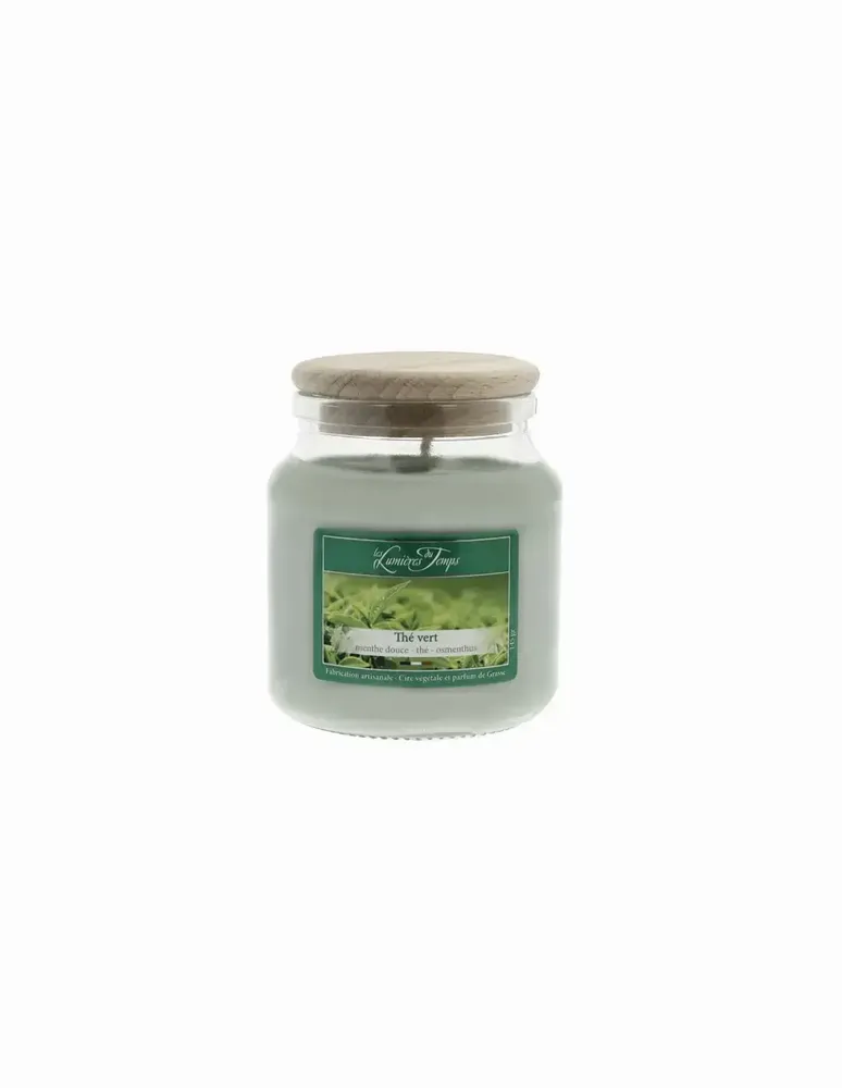Candles - 145g Green Tea Colored Wax Candle - LES LUMIERES DU TEMPS