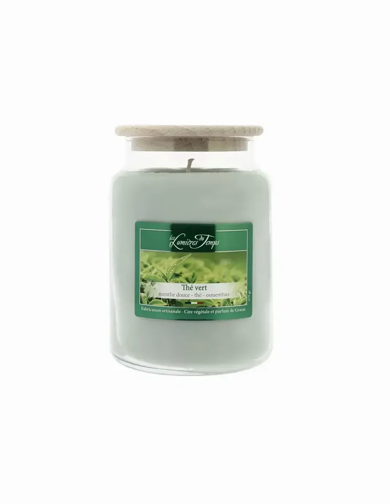 Candles - Colored Wax Candle 670 g Green Tea - LES LUMIERES DU TEMPS