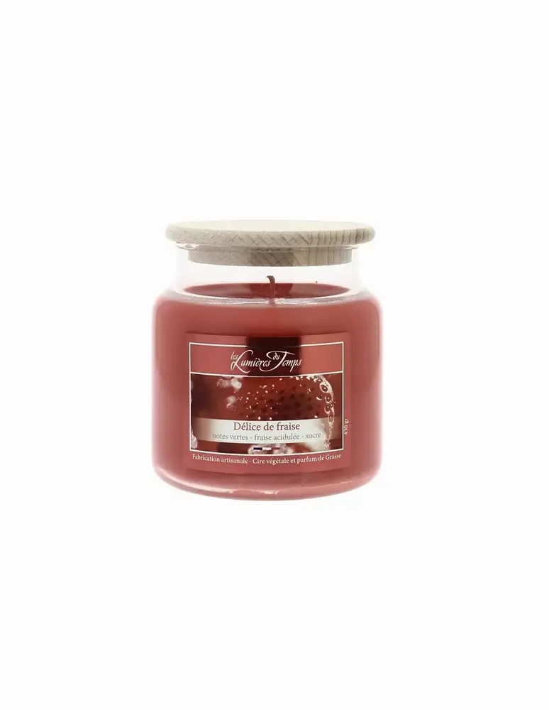 Candles - 430g Strawberry Delight Colored Wax Candle - LES LUMIERES DU TEMPS