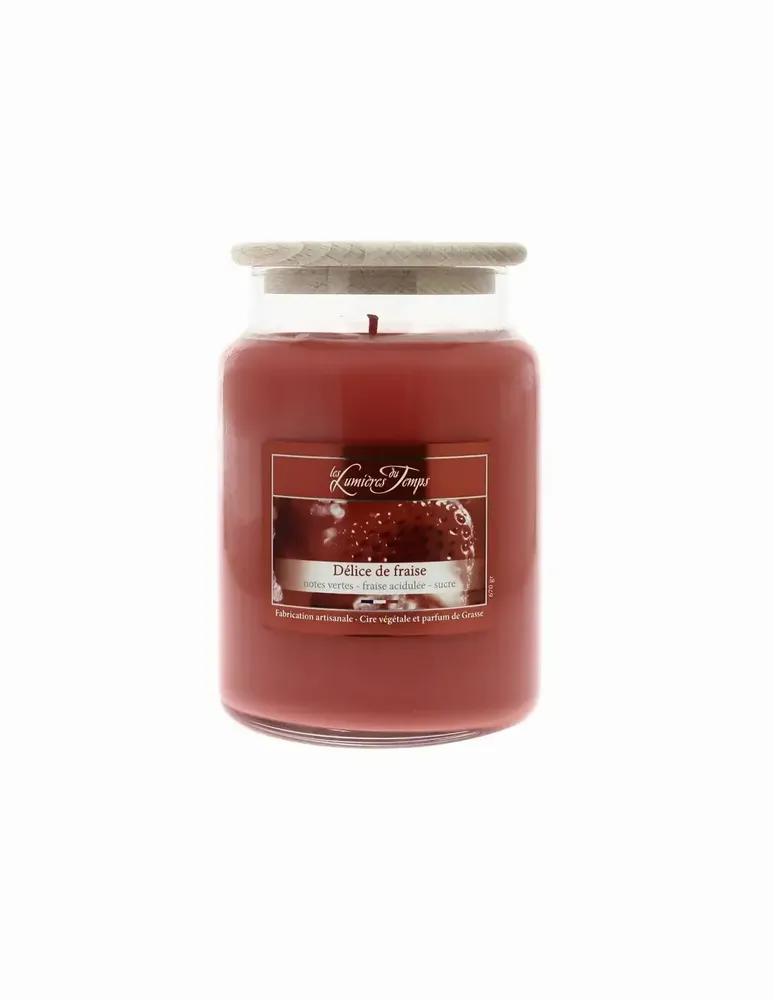 Candles - 670g Strawberry Delight Colored Wax Candle - LES LUMIERES DU TEMPS