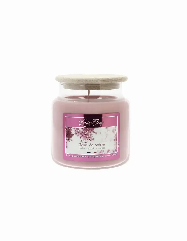Candles - 430g Cherry Blossom Colored Wax Candle - LES LUMIERES DU TEMPS