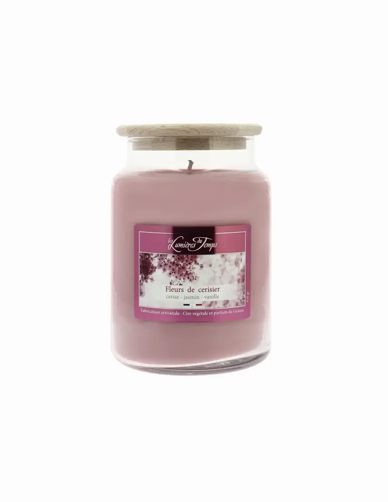 Bougies - Bougie Cire Colorée 670 g Fleurs de Cerisier - LES LUMIERES DU TEMPS
